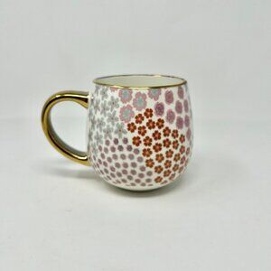 Thyme & Table Stoneware Gold Floral 16oz Coffee Mug